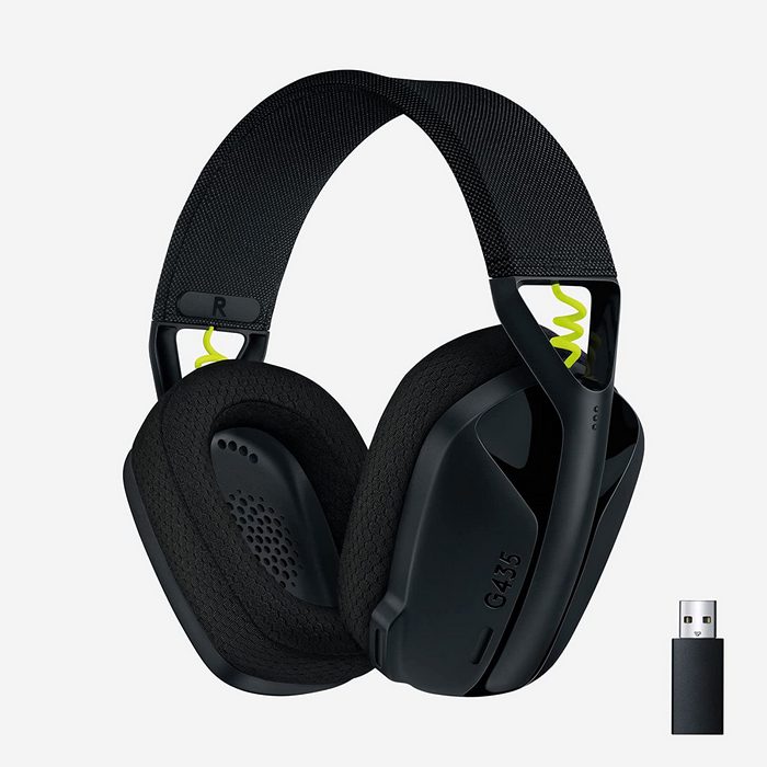 Logitech G435 Lightspeed: Bluetooth Wireless Gaming Headset, Lightweight over-ear headphones, built-in mics, 18h battery (PC, PS4, PS5, Nintendo Switch)