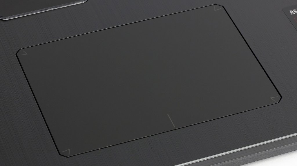 The Asus TUF Gaming FX705G laptop's touchpad is made with simulated pressure