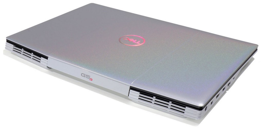 The Dell G5 15 SE 5505 gaming laptop has a silver all-plastic body with the company’s logo placed on the lid